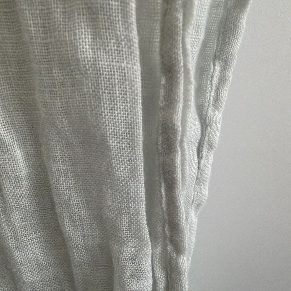 Bella Notte Linen Bed Scarf Bed Runner Whisper White Soft Pale Sage Green 24x84 - Picture 4 of 7